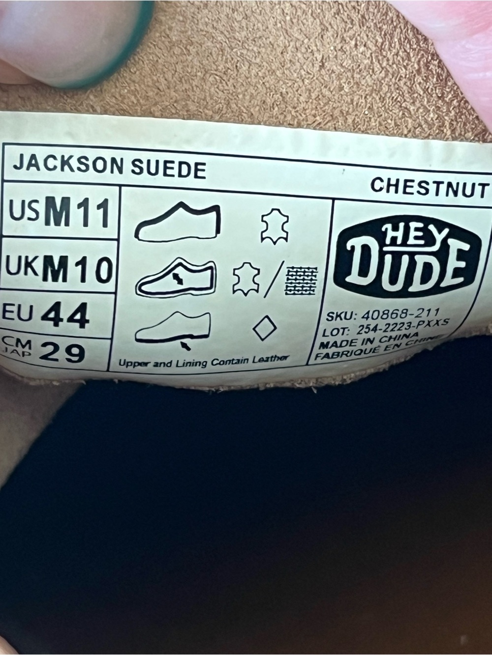 Hey Dude Jackson suede leather moccasin loafers chestnut NEW 11 - Picture 10 of 11